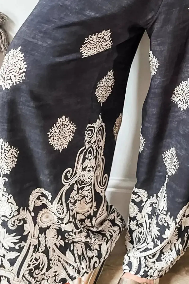 Stylish Printed Wide Leg Pants for Comfortable Wear - Love Salve